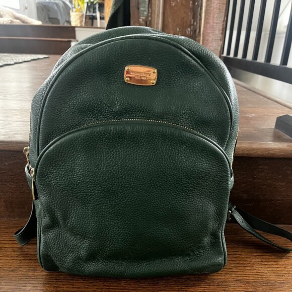 Michael Kors leather backpack hunter green main image 4